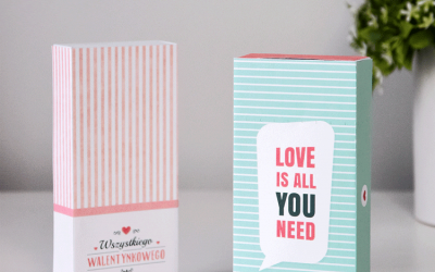 Walentynkowe pudełka na prezenty do wydruku